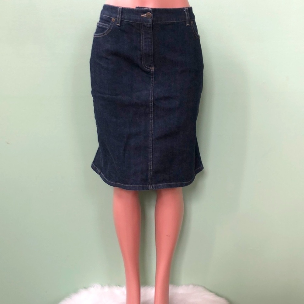 Burberry Authentic denim style knee length skirt size 12